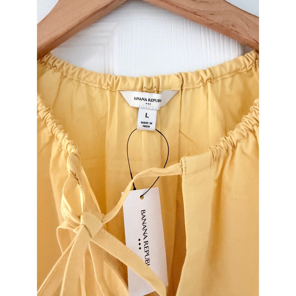 Banana Republic Womens Sleeveless Tie Detail Yellow Blouse - Picture 2 of 3